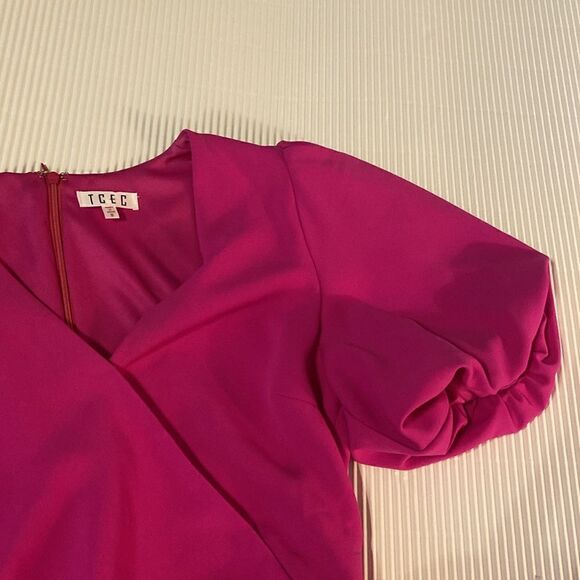 TCEC Faux wrap dress Magenta Pink Small - Picture 5 of 7